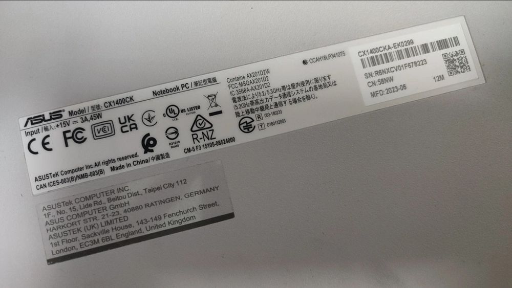 Laptop Asus Cx1400Ck