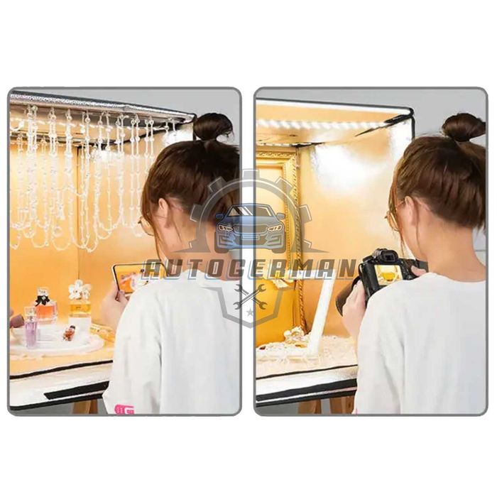 фото кутия  120см фотобокс комплект с осветление 4 фона аксесоари