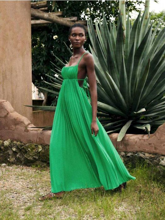 Дълга плисирана рокля Shein