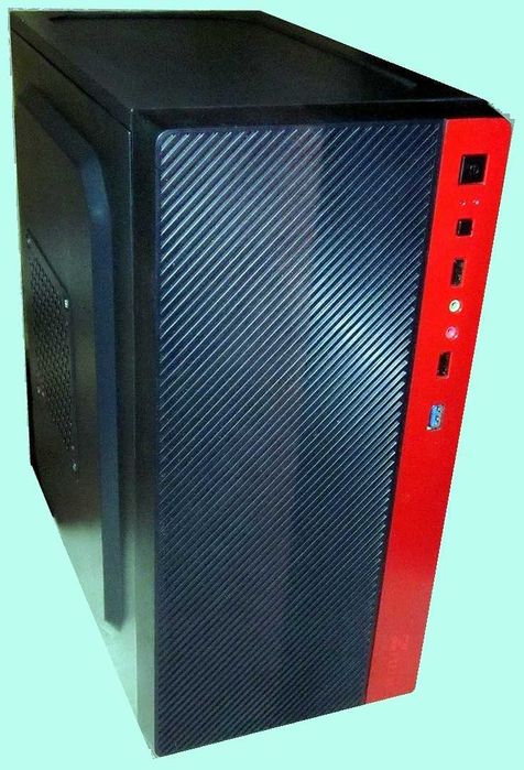 Офисный компактный компьютер 9-го поколения с красной подсветкой.