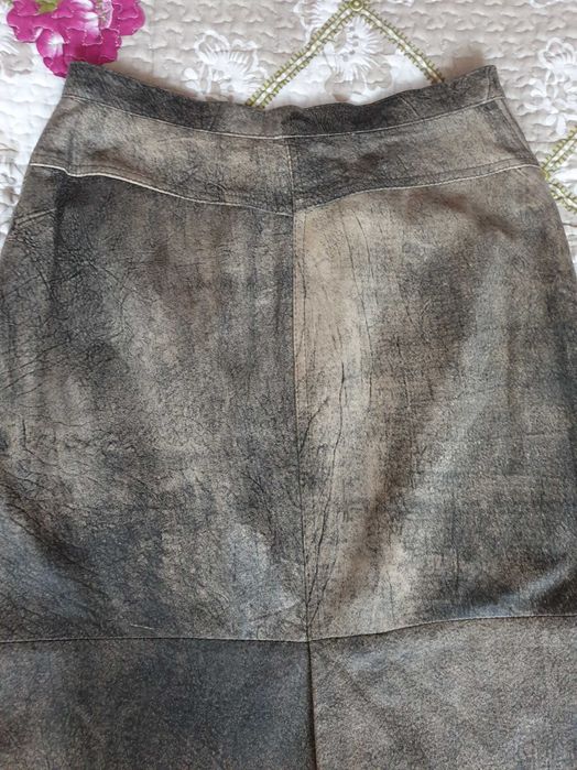 Fusta piele naturala midi