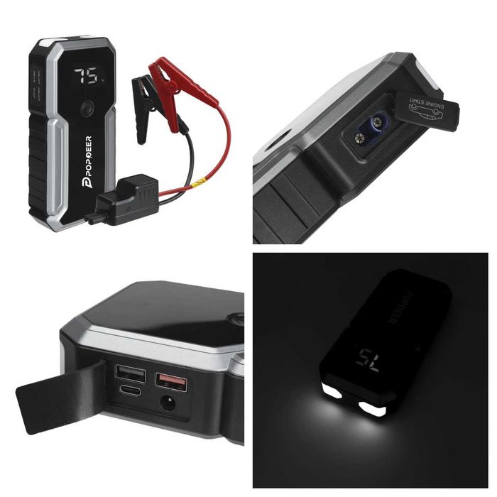 Авариен стартер за акумулатор за автомобили Popdeer 3000А 23800mAh НОВ
