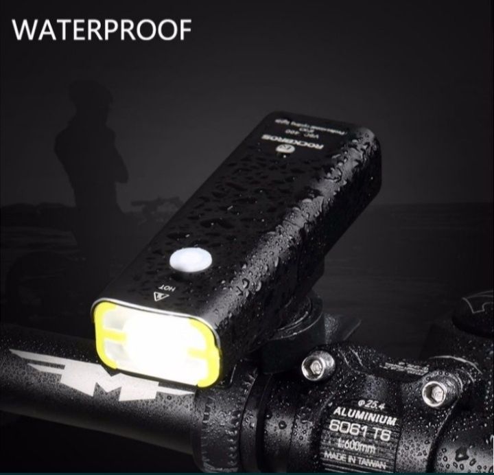 Lanterna USB far Rockbros V9C-400 led cree XPG-2 trotineta IPX 3