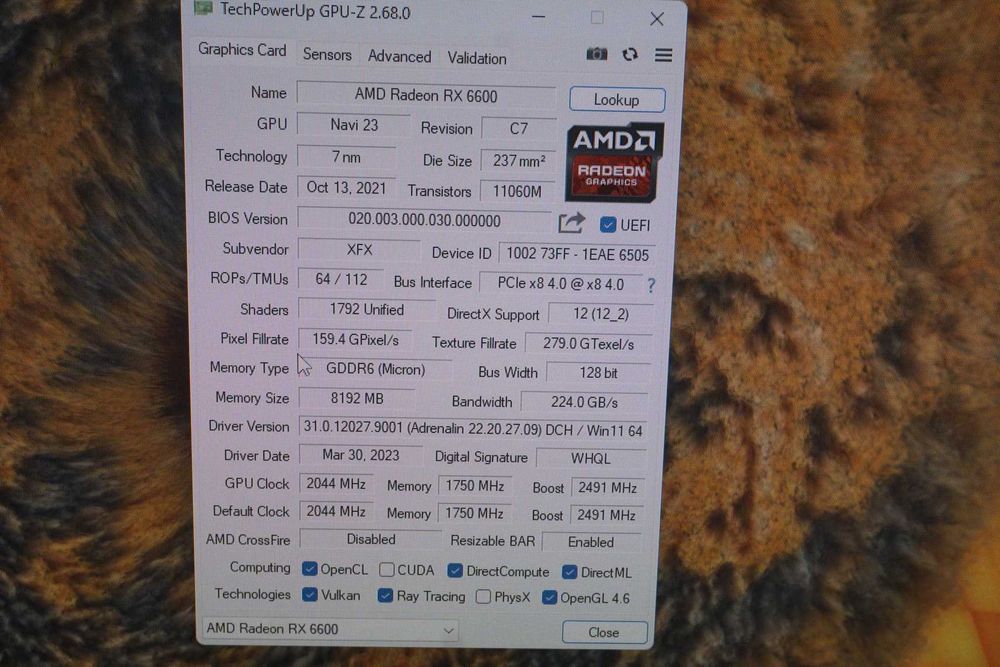 RX 6600 8GB XFX Swift AMD Radeon видеокарта/ вкл. ДДС