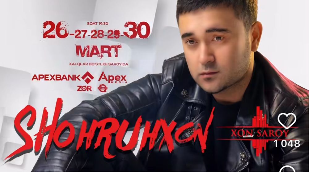 Konsertga bilet SHOHRUHXON!!!