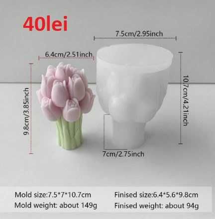 Matrite din Silicon pt Aranjamente florale – lumanari, sapun, ipsos