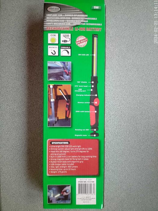 Lampa led de lucru si inspectie, Hofftech, reincarcabila, dimabila, 5W