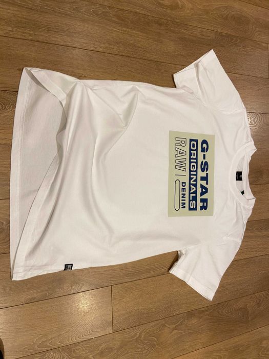 G-STAR, Тениска Originals от органичен памук с лого, Бяла, S, L, XL и XXL