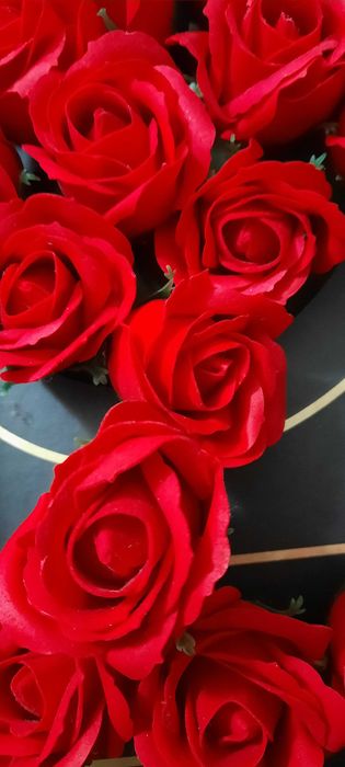 Trandafiri pânză, roșii 8 x 6 cm pentru decorațiuni, 35 bucăți