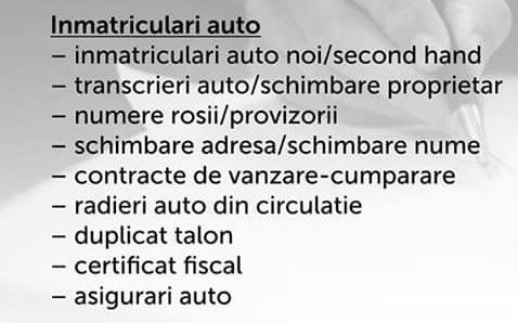 Inmatriculari Auto Servicii Afaceri Echipamente Firme Olx Ro