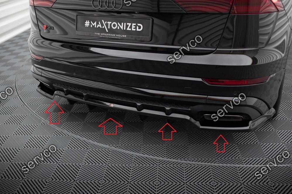 Pachet Set Splitter Exterior Lip Prelungiri Body kit tuning Audi SQ8 Q8 S-Line Mk1 Facelift 2023- v7 - Maxton Design
