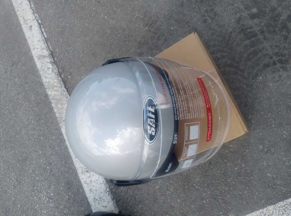 Шлем, каска за мотор скутер мотопед с визьор FYZE сива, черна,