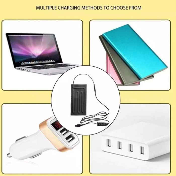 Водонепроницаемая грелка для одежды, 5 В, USB, 10-20 см. Из углерода