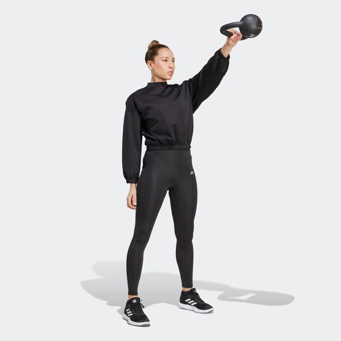 Bluză crop top fitness Adidas Negru Damă - produs resigilat Decathlon
