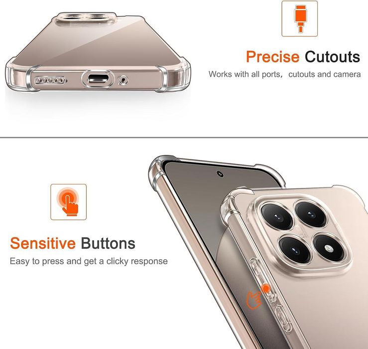 Прозрачен силиконов удароустойчив кейс за xiaomi 15t