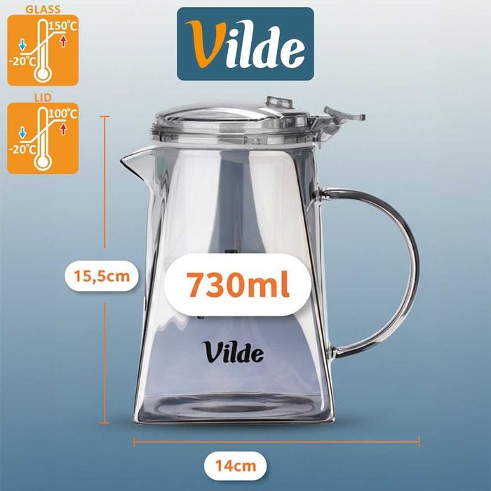 Чайник с инфузер, Ергономичен дизайн, Без капки,  730 ml