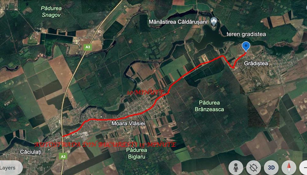 TEREN DE CASA INTRAVILAN, Gradistea,IF, la 20 de minute de Bucuresti