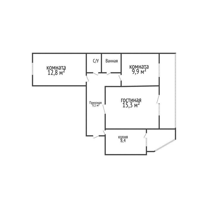 3х комнатная квартира по ул.Абая за 26 млн тнг
