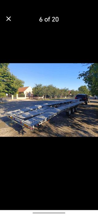 Vand / schimb platforma auto dubla WIOLA W5 – 3 axe – 3500 kg – 2 masini – IMPECABILA