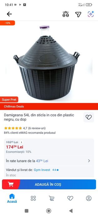 Damigeana 54 l, 25 l