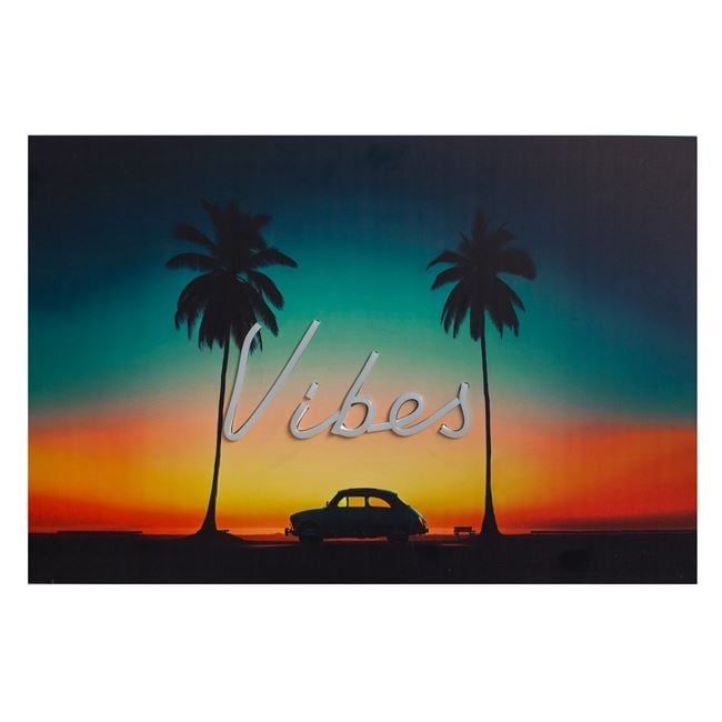 Дървена табела с LED неонов надпис