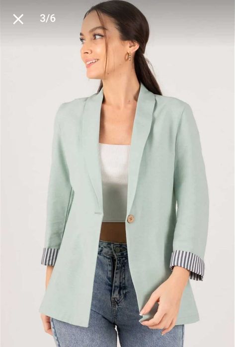 Дамско сако в цвят мента