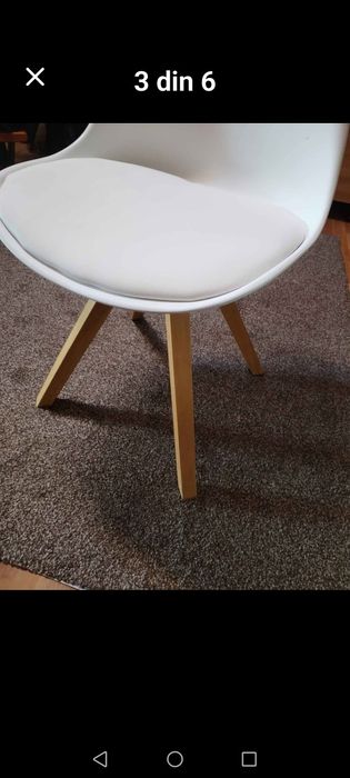 4 xScaune albe bucatarie sau living