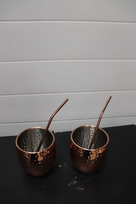 Комплект от 2 масивни бронзови чаши тип „Moscow Mule“
