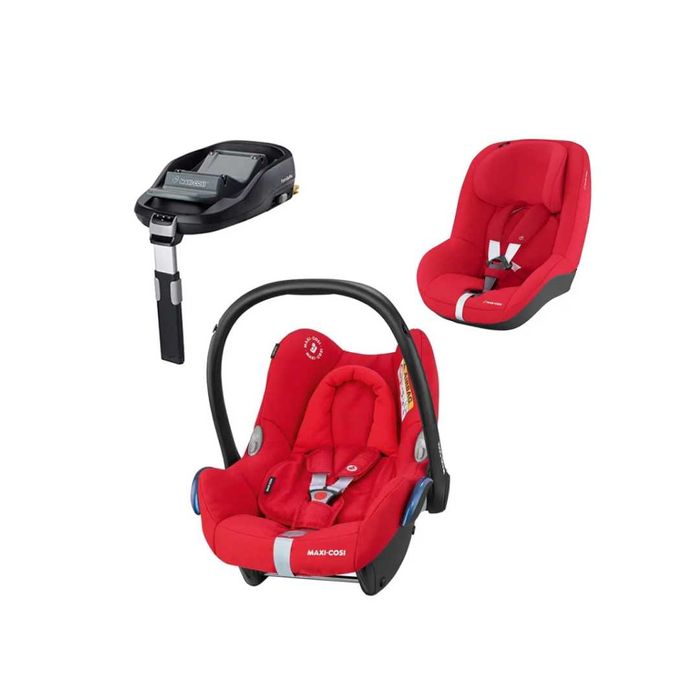 Комплект столчета за кола Maxi-Cosi FamilyFix база + CabrioFix + Pearl – употребявани, в добро състояние