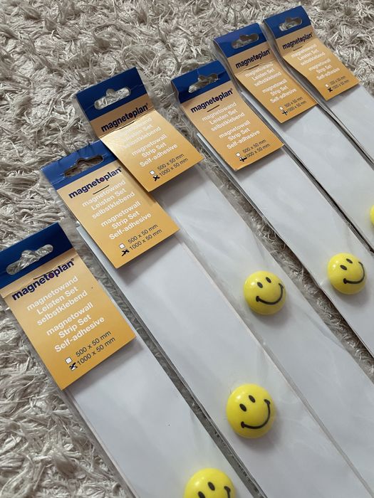 Banda organizare office Magnetoplan 6 magneții 1 m NOU Sigilat