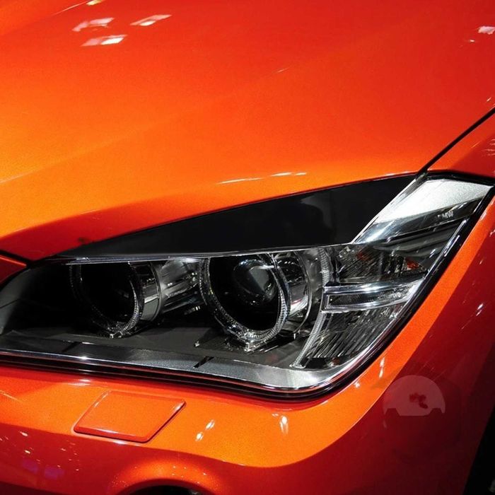 Set 2 Pleoape Faruri Far Adeziv BMW X1 E84 2009 - 2014, Negru Lucios