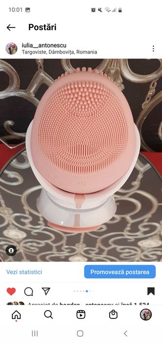 Perie curatare faciala Cleanzy roz