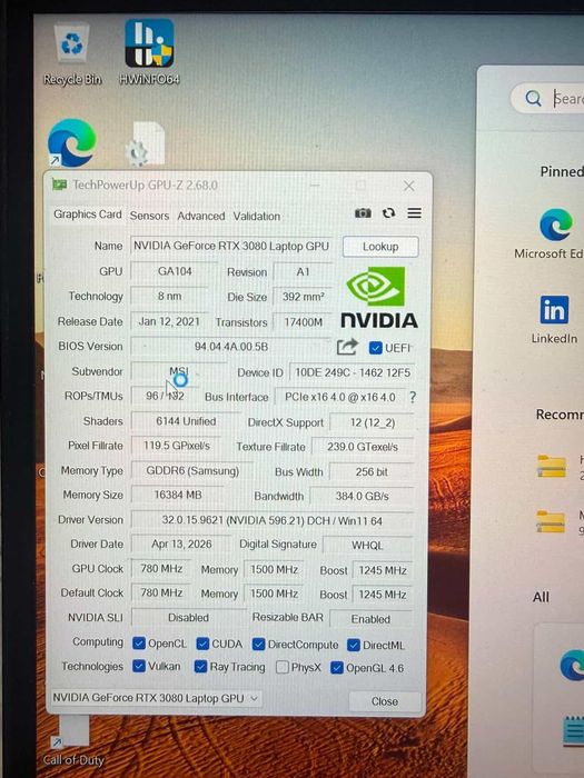 RTX 3080 16GB 1TB SSD 16GB Рам и Intel I7 11800H - MSI Stealth GS66