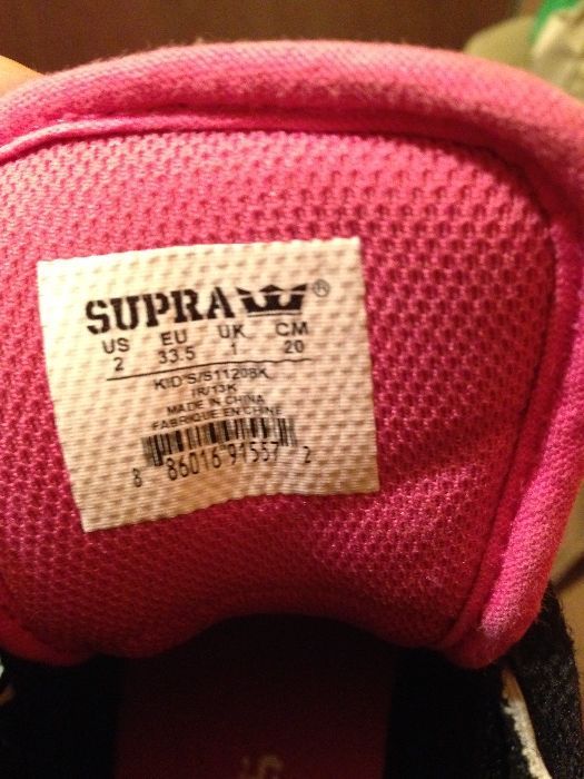 Оригинални кецове SUPRA за момиче - номер 33,5 и ADIDAS - 34 номер