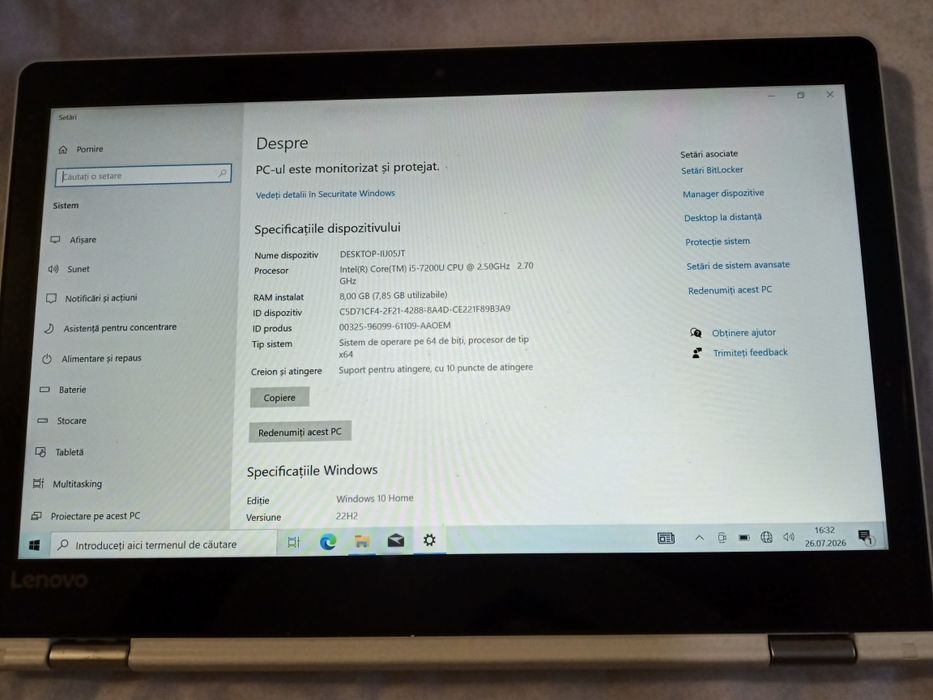 Laptop 2-în-1 Convertible Lenovo Yoga 510 | Intel i5 | 8GB RAM | SSD 256GB | Touchscreen