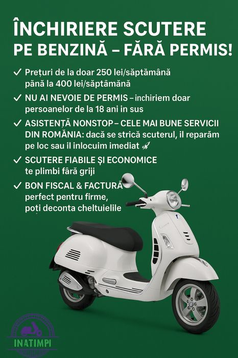 rent scooters for delivery / Scutere pentru livratori fara permis
