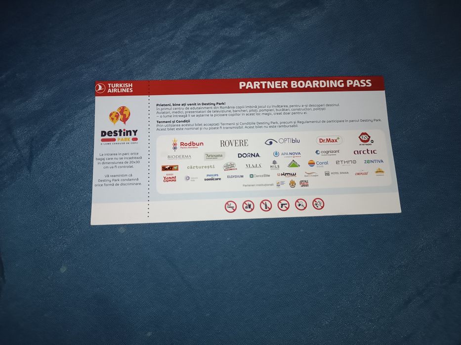 Bilet Destiny Park Partner Boarding Pass