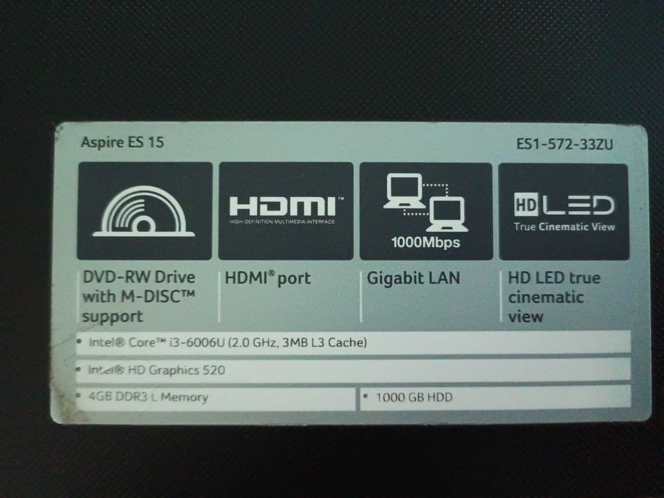 Noutbuk Acer Core i3