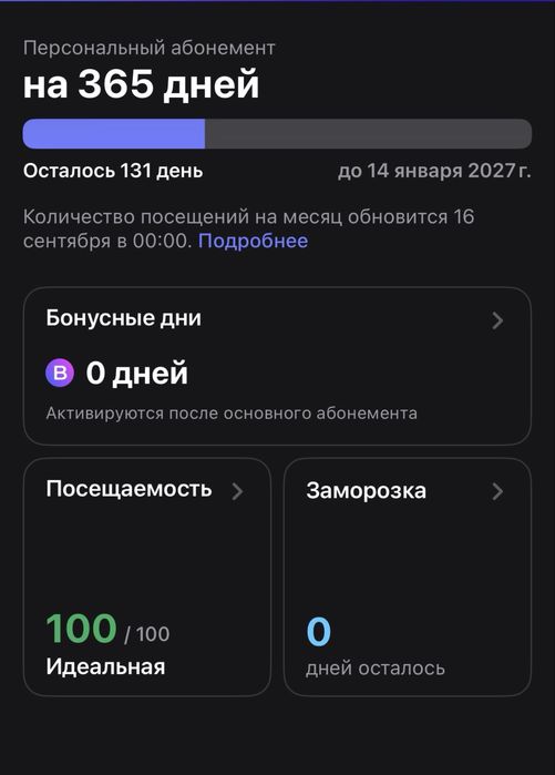 130 дней на абонемент 1Fit