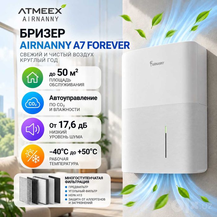 Бризер Atmeex A7 Forever | Приточная вентиляция | Очиститель воздуха
