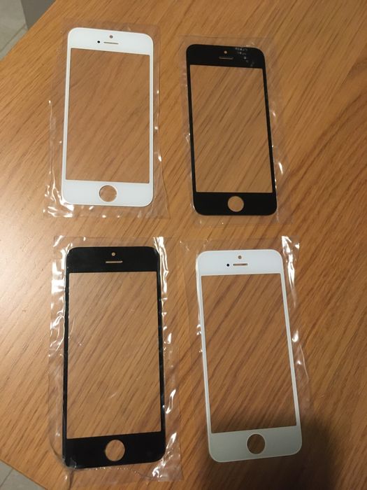 4 bucati Geam display iPhone 5 / 5S / SE cu ramă și adeziv