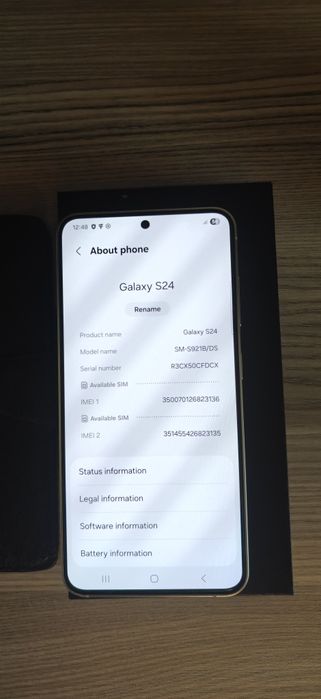 Vand Samsung S24 Marble Grey 256 GB