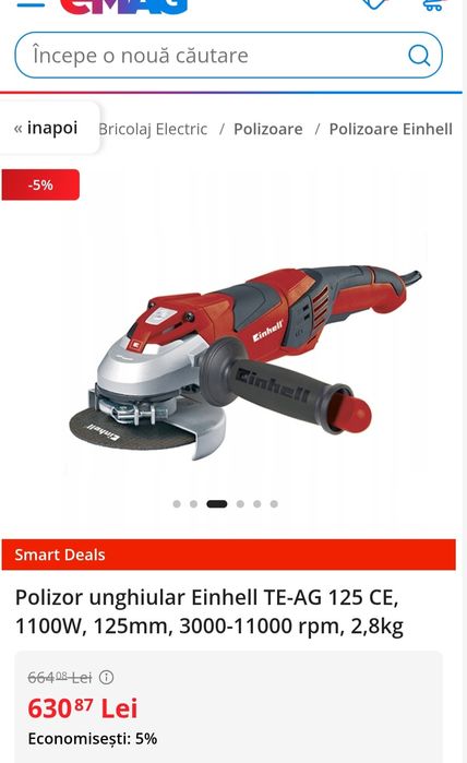 Polizor unghiular Flex Einhell 1100w 11000rpm 125mm
