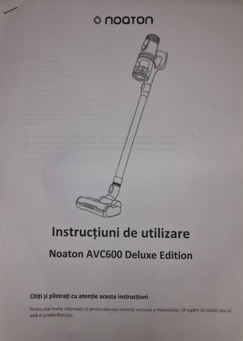 Aspirator Vertical Fără Fir Noaton AVC600 Deluxe Edition  /mop