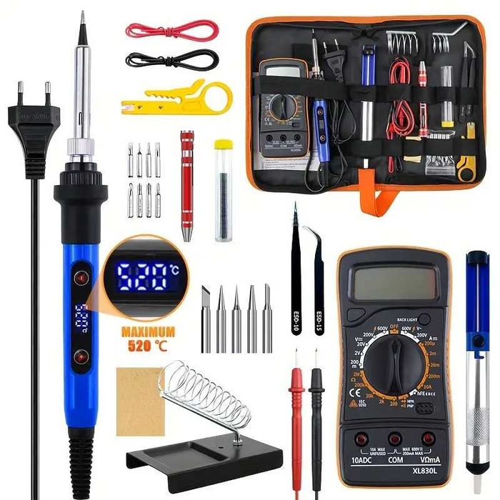 Комплект Електрически Поялник 19 части 60W, Регулируема Температура