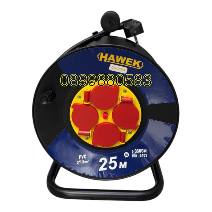 Удължител на макара с кабел HAWEK , 25м