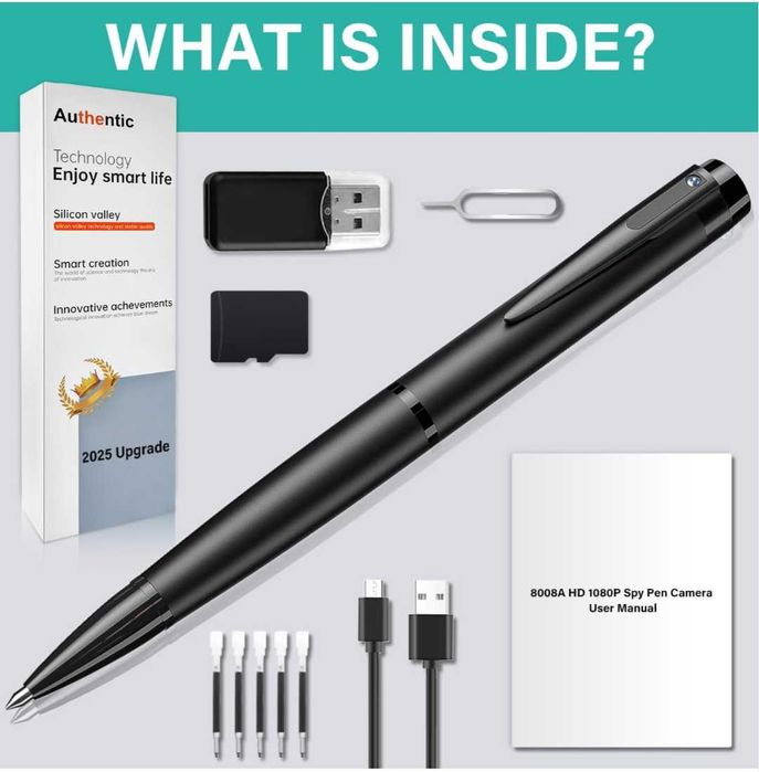 64GB Шпионска камера Скрита камера Камера с писалка Ultra HD1080P