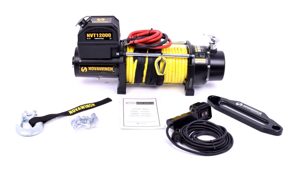 Усилена Английска  Лебедка NOVAWINCH NVT 12000S със синтетично въже