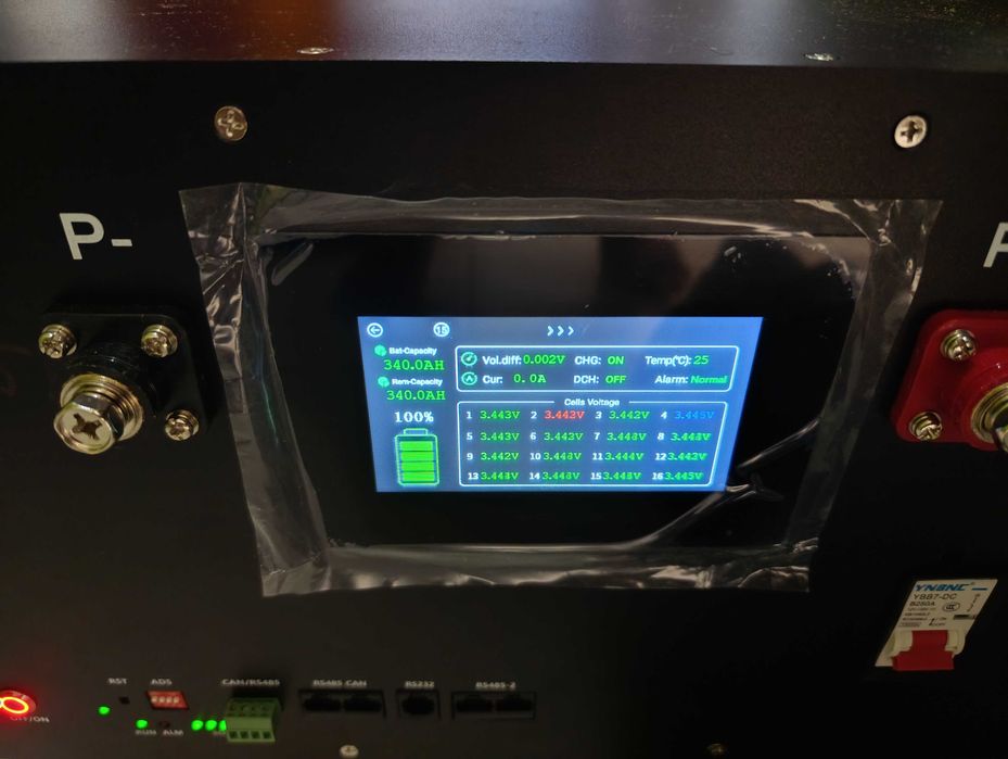 16kWh 17kWh литиева батерия акумулатор за соларна система lithium cell battery solar system ESS LCD JK active balance 2A BMS LiFePO4 LFP 15kWh