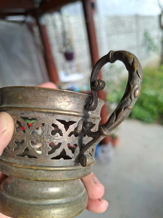 Set de colecție WMF – Patru suporturi pentru pahare de ceai în stil Art Nouveau Anii 1886-1903